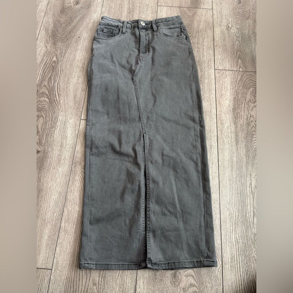 KUT kindra Gray Denim Maxi Skirt